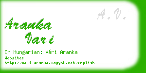 aranka vari business card